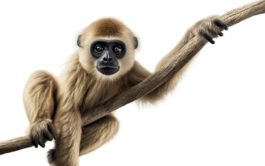 Wild Dance of Gibbon On transparent background
