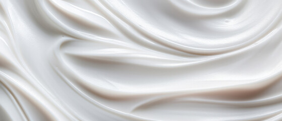 Fototapeta premium Velvety yogurt texture in detail, epitome of dairy creaminess.