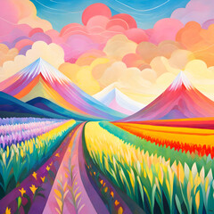 rainbow in the mountains