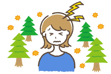 花粉症に悩む女性