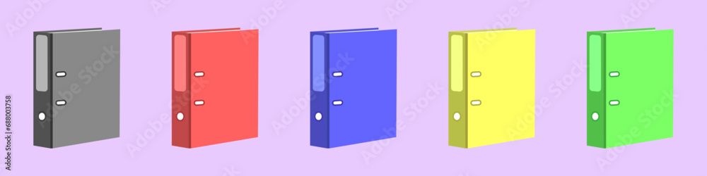 Poster color folders vector set. document box vector. set of folder stapler vector. set of folders vector. 