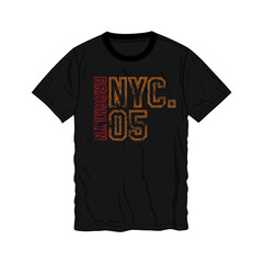 Brooklyn NYC typography t shirt chest print design vector illustration ready to print