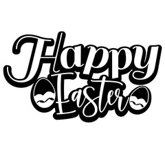 Happy Easter with egg word art