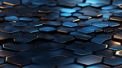 Fototapeta premium Hexagonal background. Realistic honeycomb texture. Hexagon pattern.