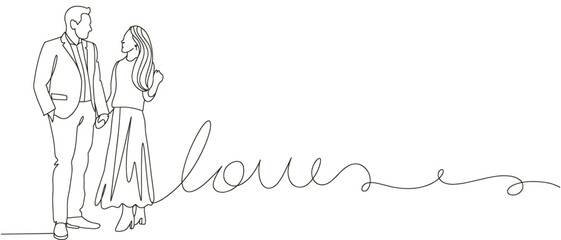 Couple people line art style vector 