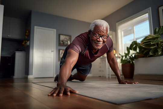 Home fitness for the elderly, stretching and exercise to promote a healthy lifestyle