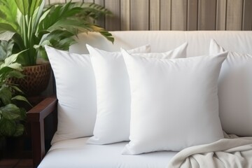Blank white pillow case design mockup, isolated, clipping path, Clear pillowslip cover mock up template.