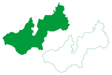 Vale do Anari municipality (State of Rondônia or Rondonia, RO, Municipalities of Brazil, Federative Republic of Brazil) map vector illustration, scribble sketch map