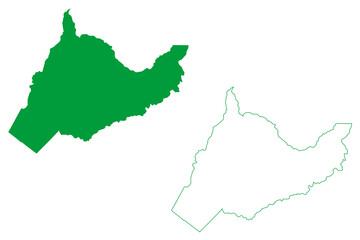 Theobroma municipality (State of Rondônia or Rondonia, RO, Municipalities of Brazil, Federative Republic of Brazil) map vector illustration, scribble sketch Theobroma map