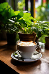 coffee and latte art photography, Generative AI