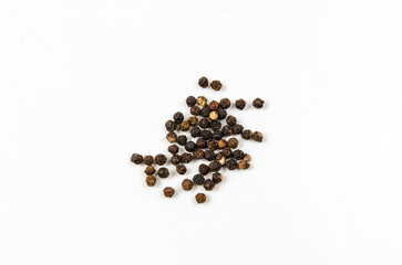 black pepper on white background