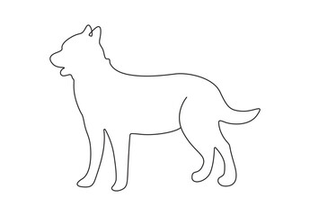 Continuous single line drawing of dog. Isolated on white background vector illustration. Pro vector.