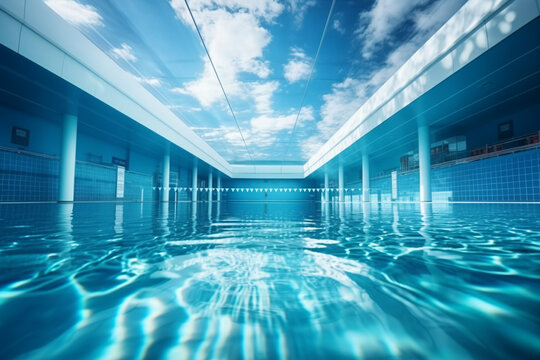 Olympic swimming pool underwater background