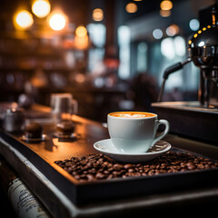 coffee and latte art photography, Generative AI