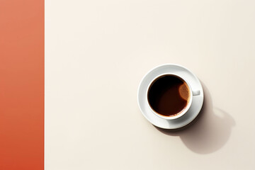 Obraz na płótnie Canvas coffee in a white cup minimalist photography, Generative AI