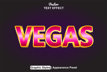 Vegas text effect with pink graphic style and editable.