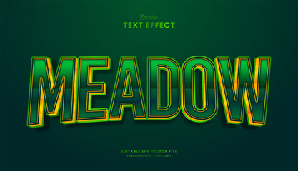decorative editable meadow green text effect vector design