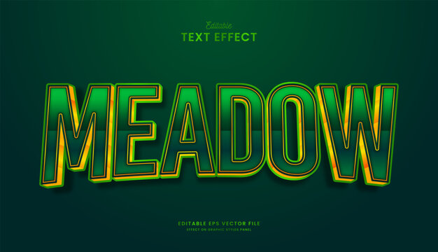 decorative editable meadow green text effect vector design