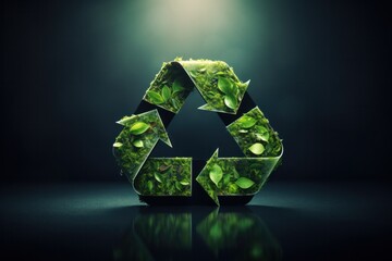 a recycle symbol that embodies sustainability and eco-friendliness - obrazy, fototapety, plakaty