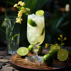 lime cocktail beverage photography, Generative AI