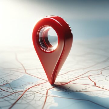 City map and red pin pointer location. Travel navigation GPS concept.