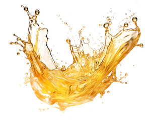 yellow water splash isolated on a transparent background	