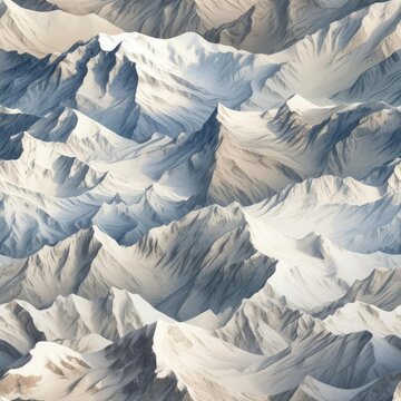 Seamless, top view of mountain ranges