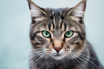 Obraz premium close up of a green eyed tabby cat