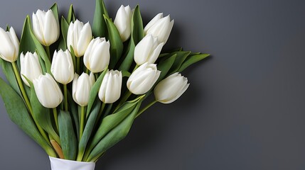 Beautiful Woman White Tulips Spring Studio, HD, Background Wallpaper, Desktop Wallpaper