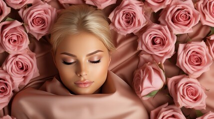 Obraz na płótnie Canvas Beautiful Young Woman Flowers, HD, Background Wallpaper, Desktop Wallpaper