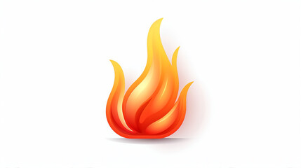 Burning Flame Icon on Isolated White Background - Abstract Design Element Representing Heat, Energy, and Combustion in a Graphic Illustration of Passionate Fiery Symbolism.
