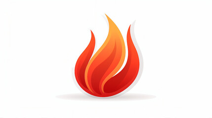 Burning Flame Icon on Isolated White Background - Abstract Design Element Representing Heat, Energy, and Combustion in a Graphic Illustration of Passionate Fiery Symbolism.