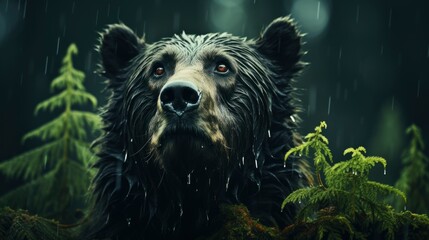Black Bear Forest, HD, Background Wallpaper, Desktop Wallpaper
