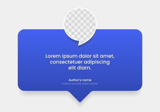 3D bubble testimonial banner, quote, infographic. Social media post template designs for quotes. Empty speech bubbles, quote bubbles and text box. Vector Illustration EPS10.