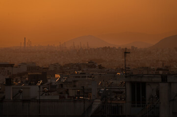 Naklejka premium sunset in Athens