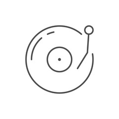 Vinyl record line outline icon