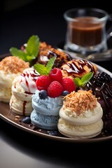 A delightful platter showcasing a variety of mini desserts