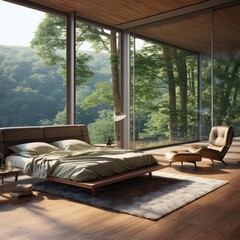 Cozy Bedroom with a Scenic View