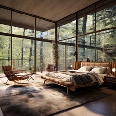 Cozy Bedroom with a Scenic View