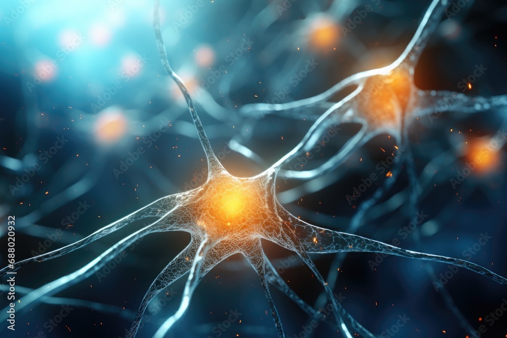 Poster Glowing Neuron Network In Brain