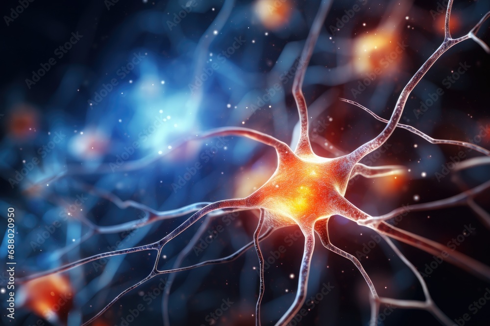 Poster Glowing Neuron Network In Brain