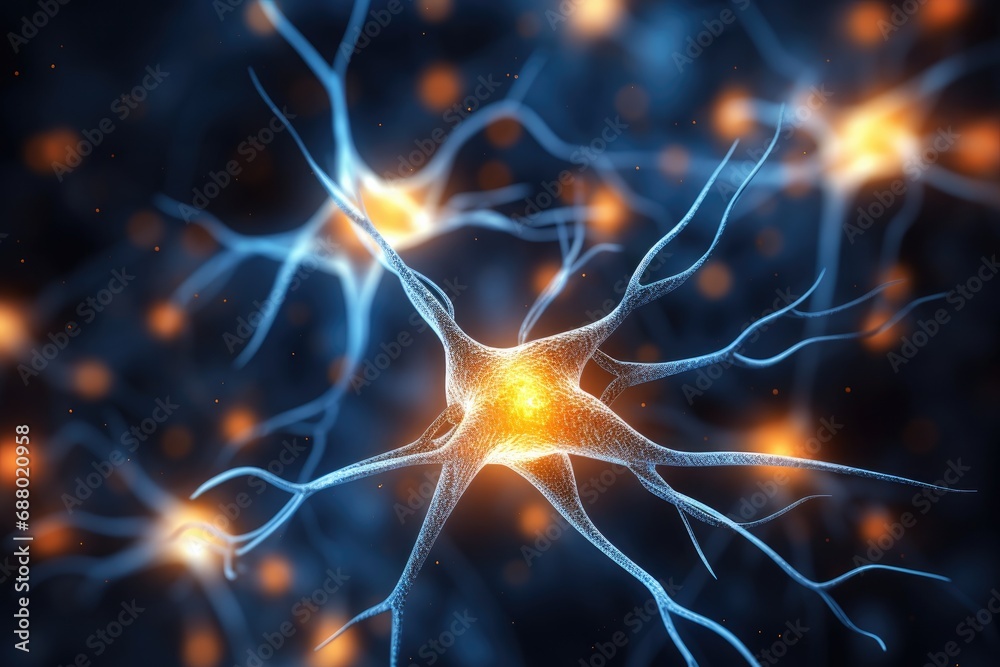 Aufkleber Glowing Neuron Network In Brain