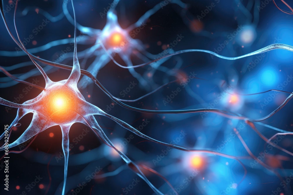 Poster Glowing Neuron Network In Brain