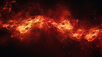 Fototapeta na wymiar Dynamic Red Fire Spark Particles: Abstract Background of Glowing Flames - Intense Energy and Motion for Blazing Heatwave and Fiery Inferno Designs.