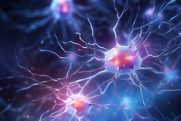 Glowing Neuron Network In Brain