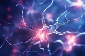 Glowing Neuron Network In Brain