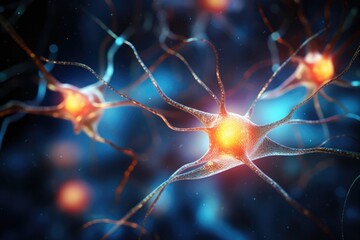 Glowing Neuron Network In Brain