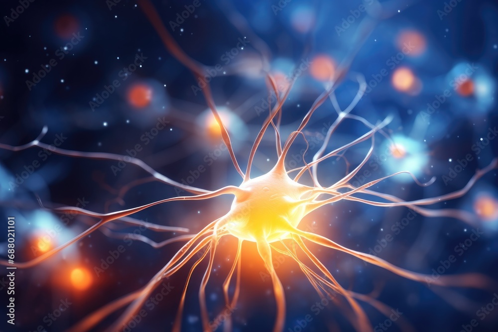 Poster Glowing Neuron Network In Brain