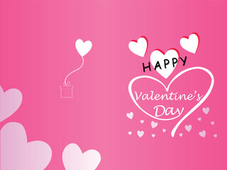 Happy valentines day. Vector banner, greeting card, flayer, poster,  with text Happy valentines day
