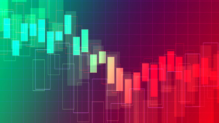 Abstract graph chart of stock market trade  business background.